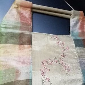 Silk Moyna boro embroidered  bag raw silk colors